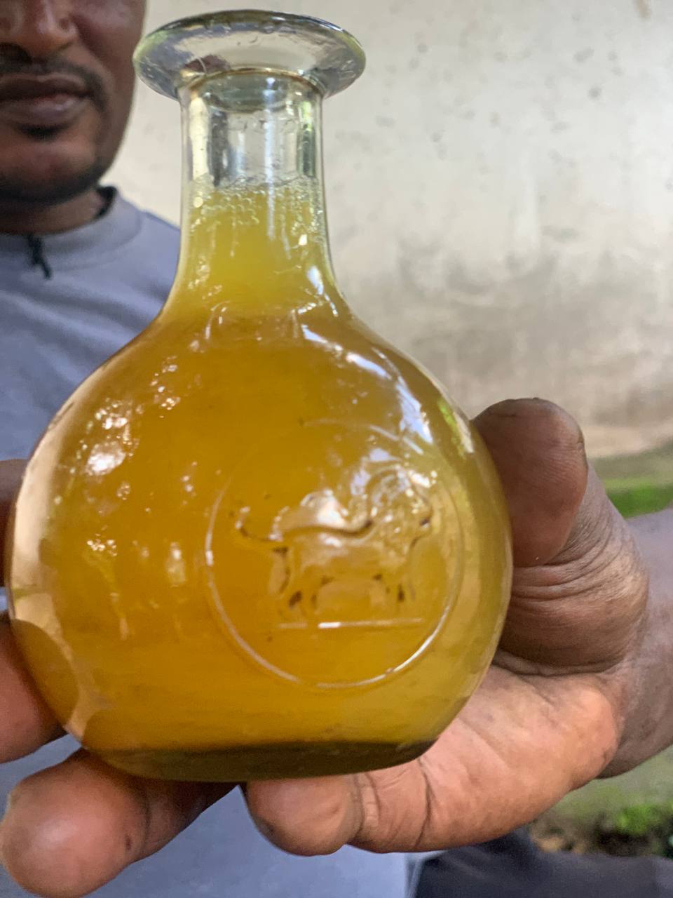 Traditional Ethiopian Tej honey wine in berele flask
